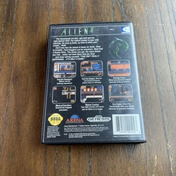 SEGA GENESIS ALIEN 3 COMPLETE WITH BOX, GAME CARTRIDGE AND MANUAL Tested Works!